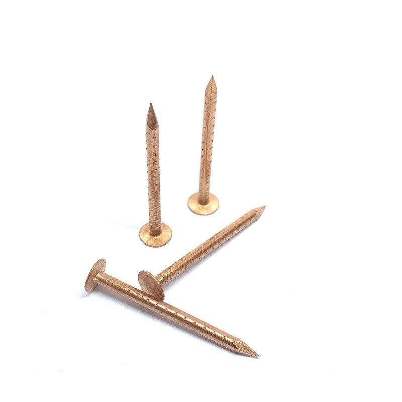 0.120" Big Flat Head Roofing Copper Clout Nails Jagged Shank 3.0 X 40MM